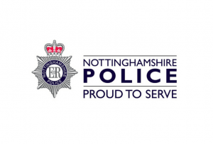 A Nottinghamshire Police logo, showing a shield and the wording Nottinghamshire Police. Proud to serve.